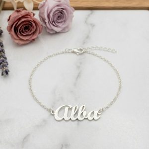 Pulsera de plata de ley personalizable - Imagen 2